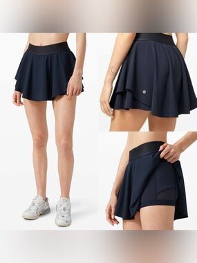 Court Rival High-Rise Skirt - Navy Blue (skort)